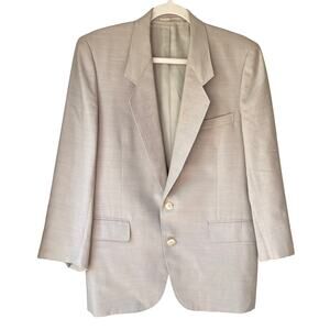 Mitsumine 2 Button Blazer  Tan Beige Herringbone Weave Casual JAPAN Size 44